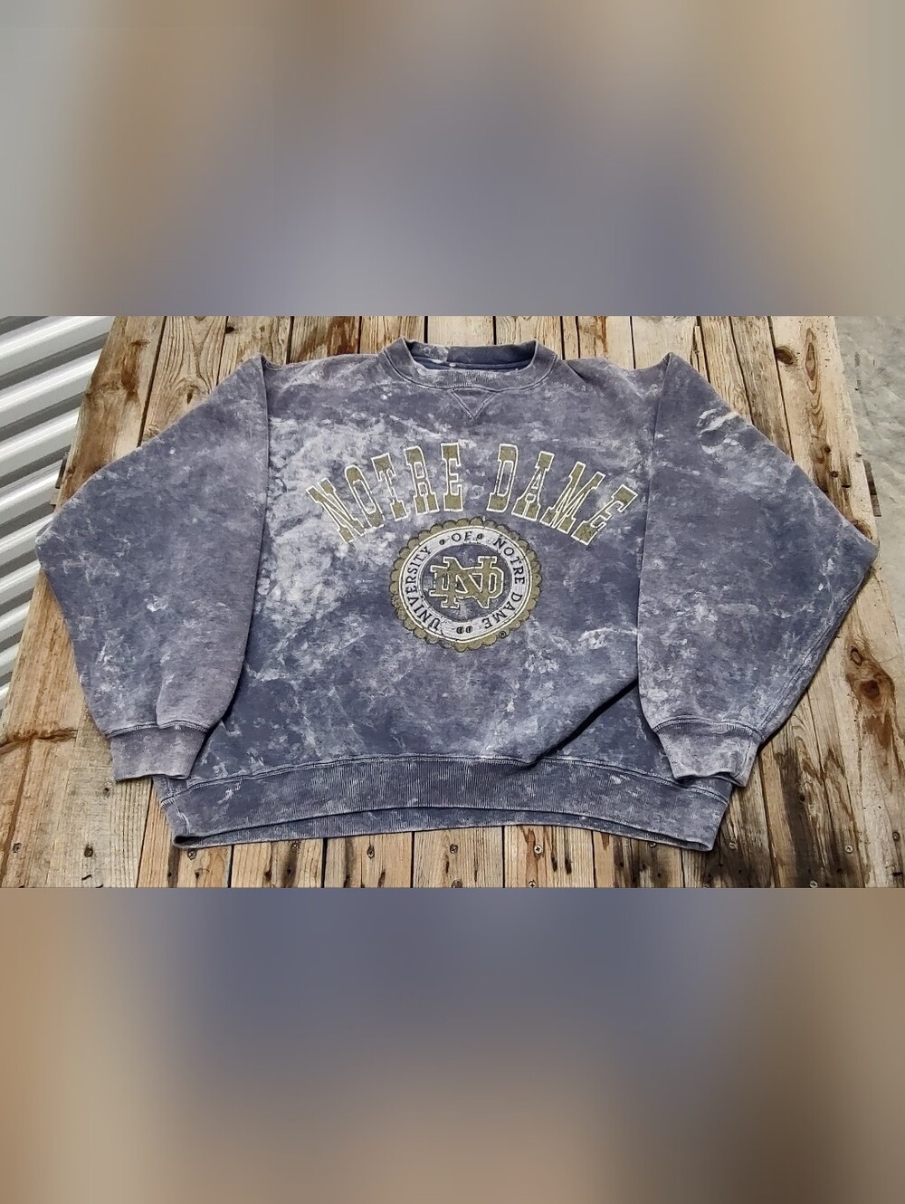 vintage 90's NCAA Notre Dame University Acid wash sweatshirt men's Size Large